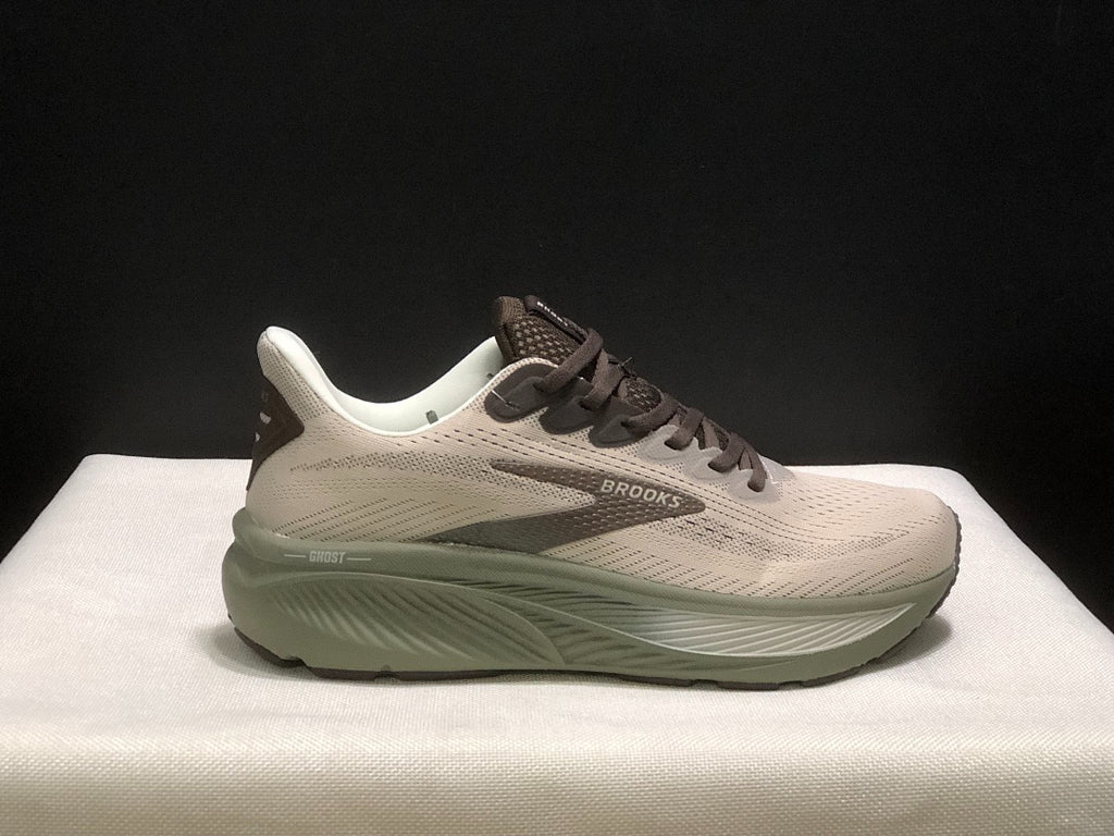 Brooks Ghost 17 Neutral Road Running Shoes Beige Olive Green