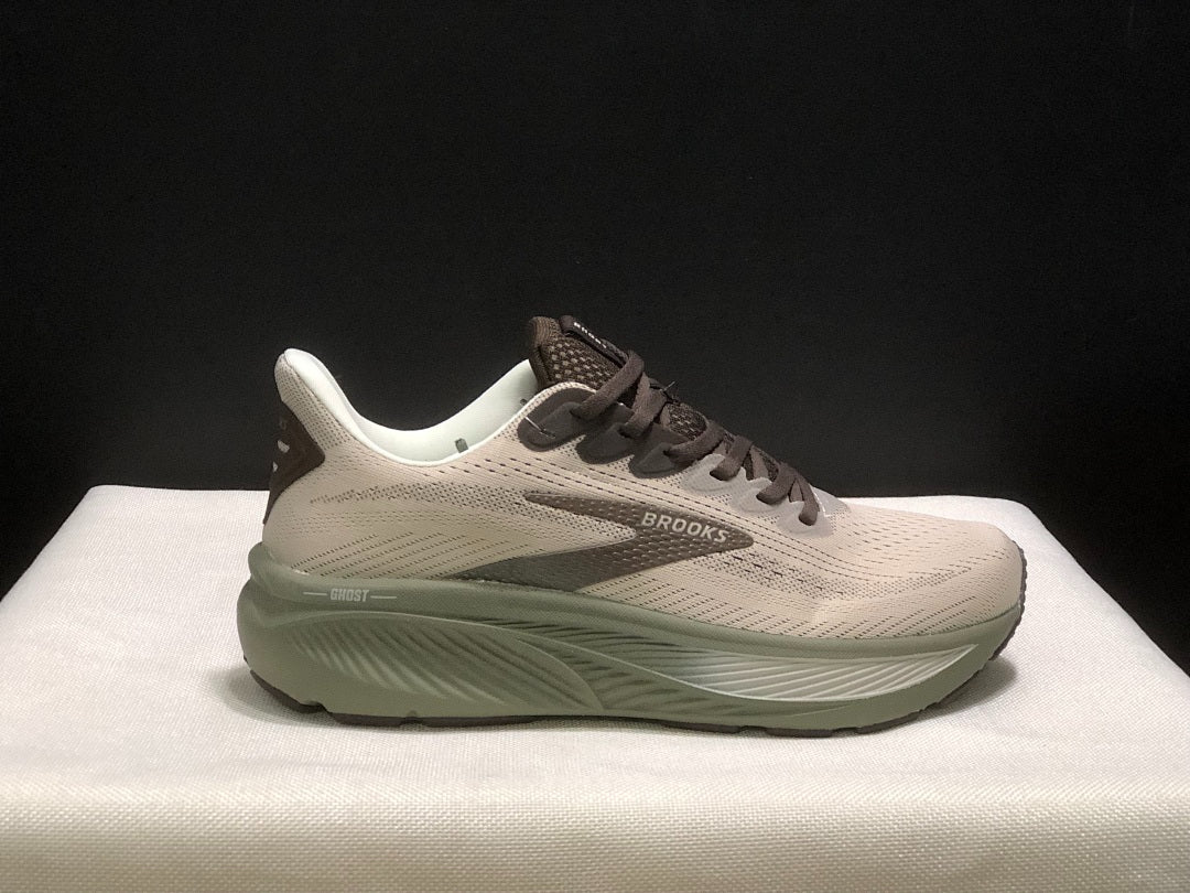 Brooks Ghost 17 Neutral Road Running Shoes Beige Olive Green