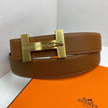 HM 3.8 Jumping Belt Brown Gold Togo Leather 200509