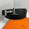 HM 3.8 Jumping Belt Black Sliver Togo Leather 200508