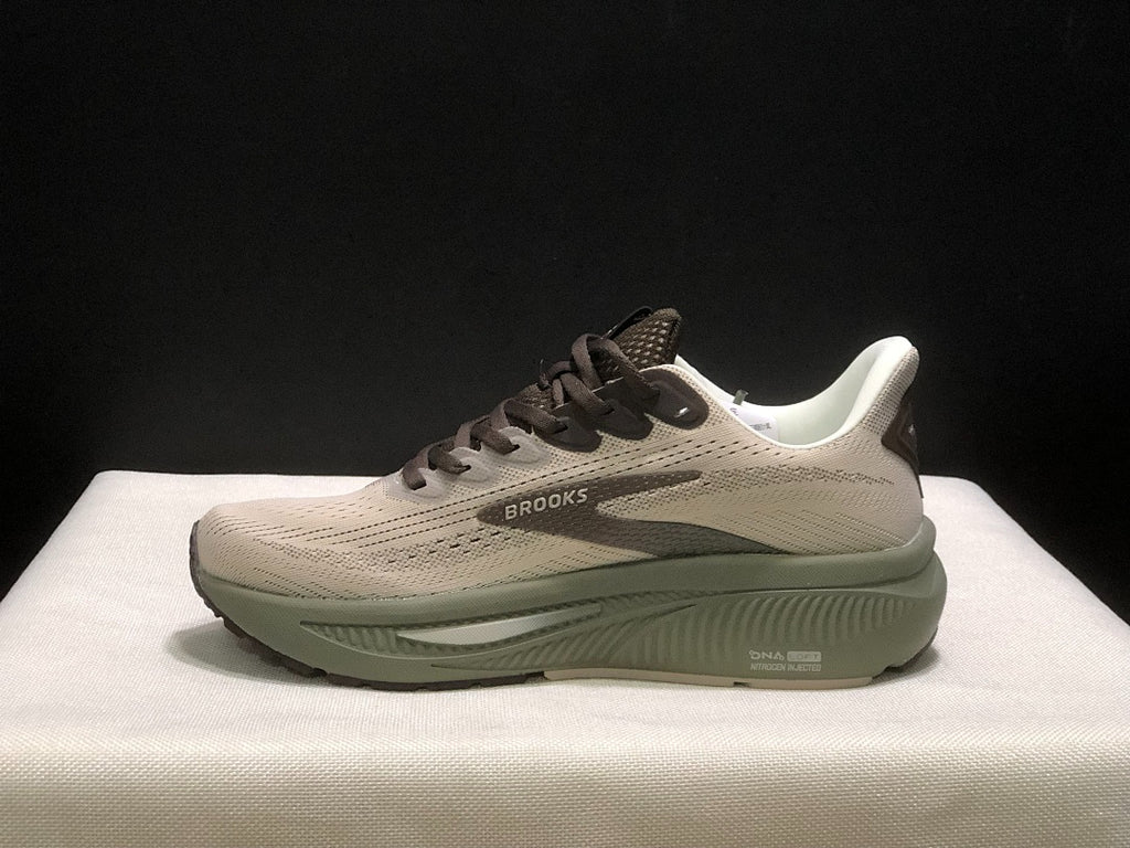 Brooks Ghost 17 Neutral Road Running Shoes Beige Olive Green