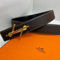 HM 3.8 Noue Belt Chocolate Gold Togo Leather 200506