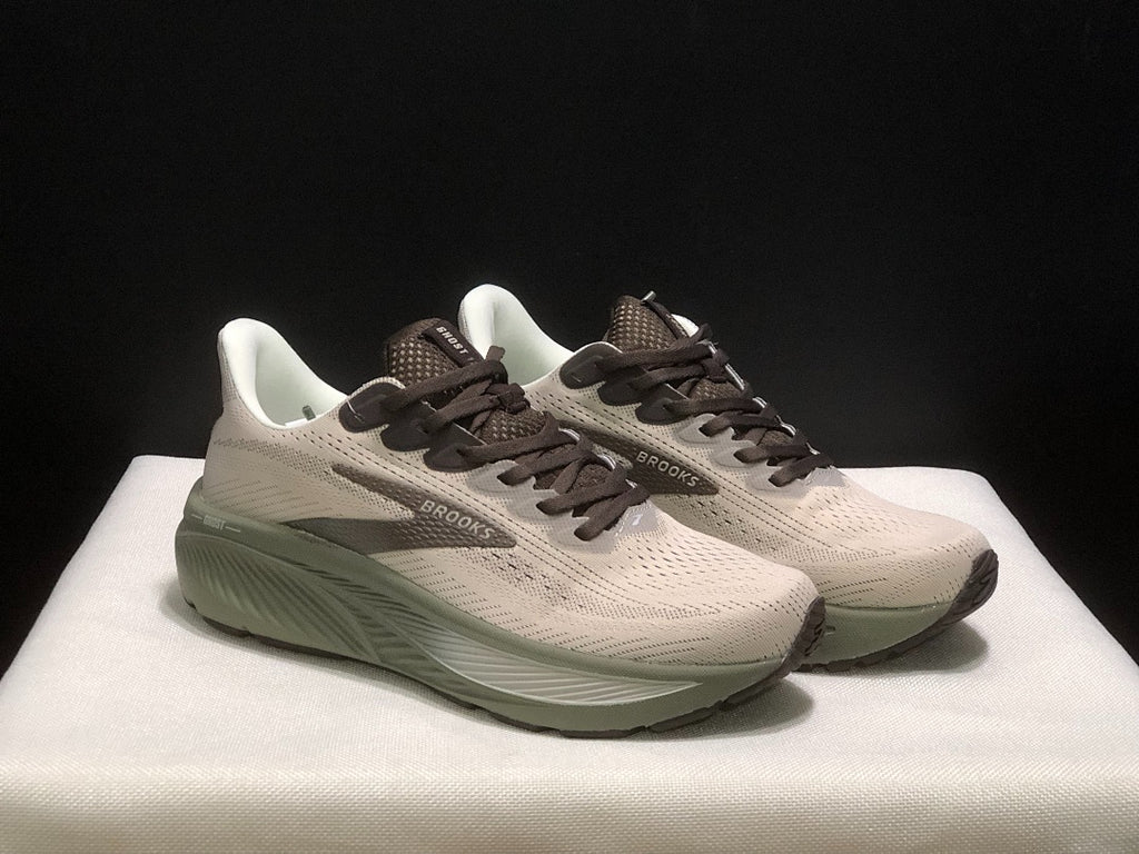 Brooks Ghost 17 Neutral Road Running Shoes Beige Olive Green