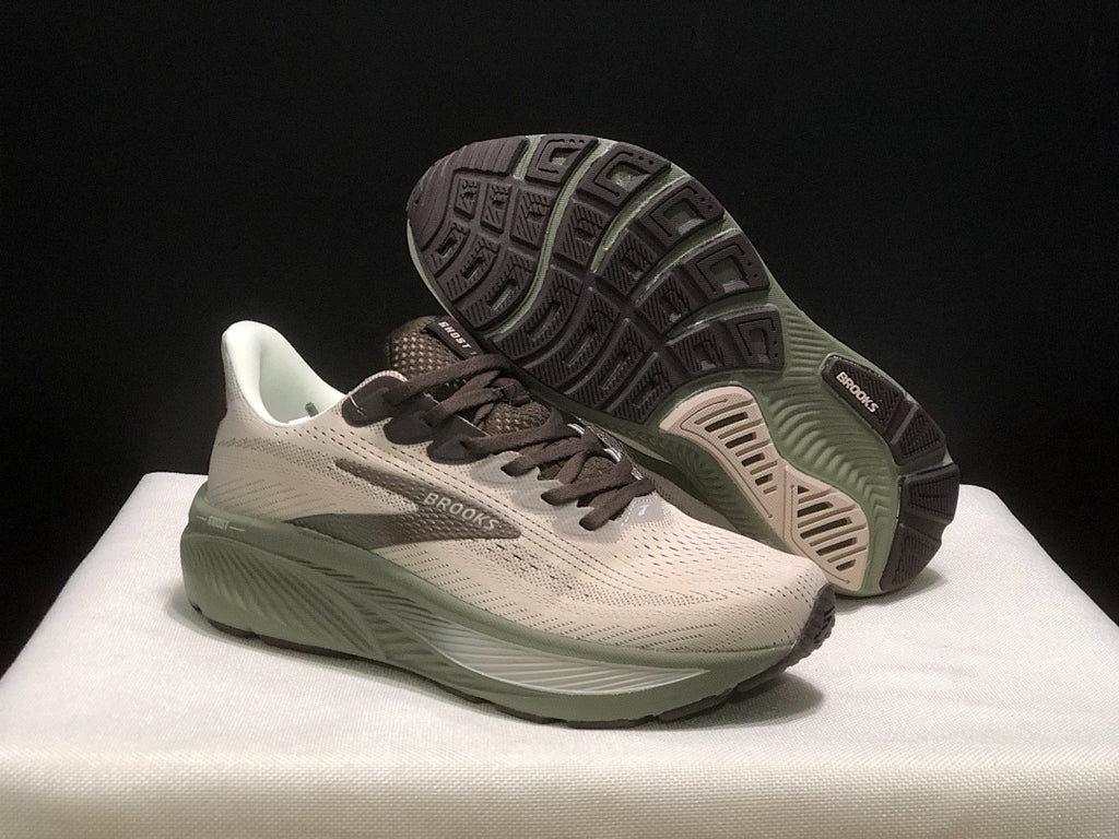 Brooks Ghost 17 Neutral Road Running Shoes Beige Olive Green