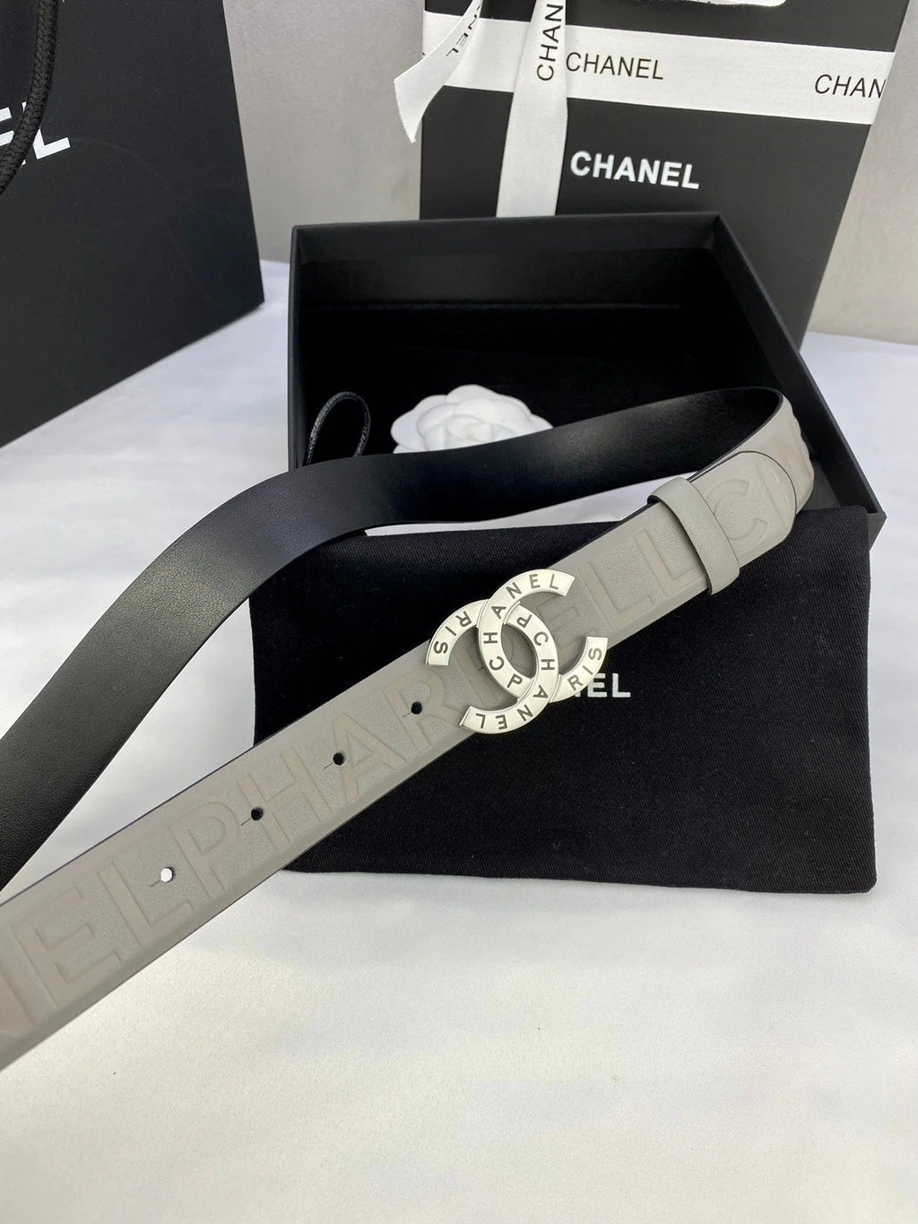 CC Women's Belt 3.0CM Black Cowhide 586503