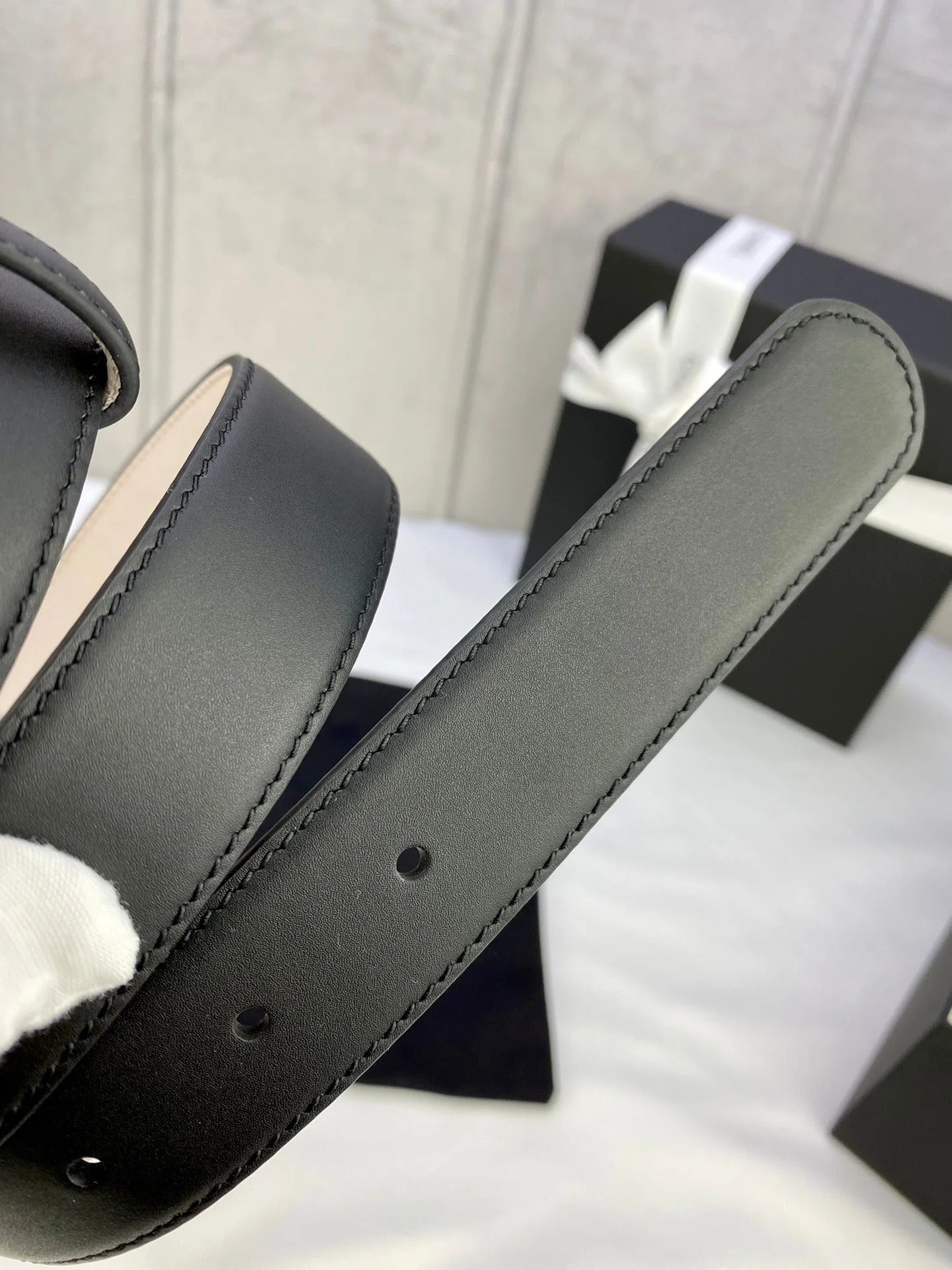 CC Women's Belt 3.0CM Black Cowhide 586503