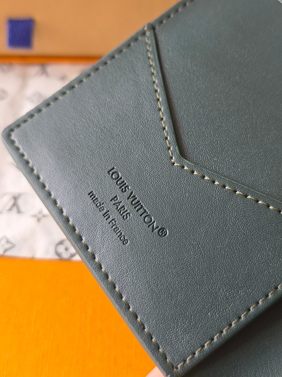 LV Passport Holder 14 Dark Gray Wallet in Montgomery calfskin 274804