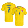 Luis Diaz 7 Colombia National Team 2026 Home Jersey - Yellow, Men