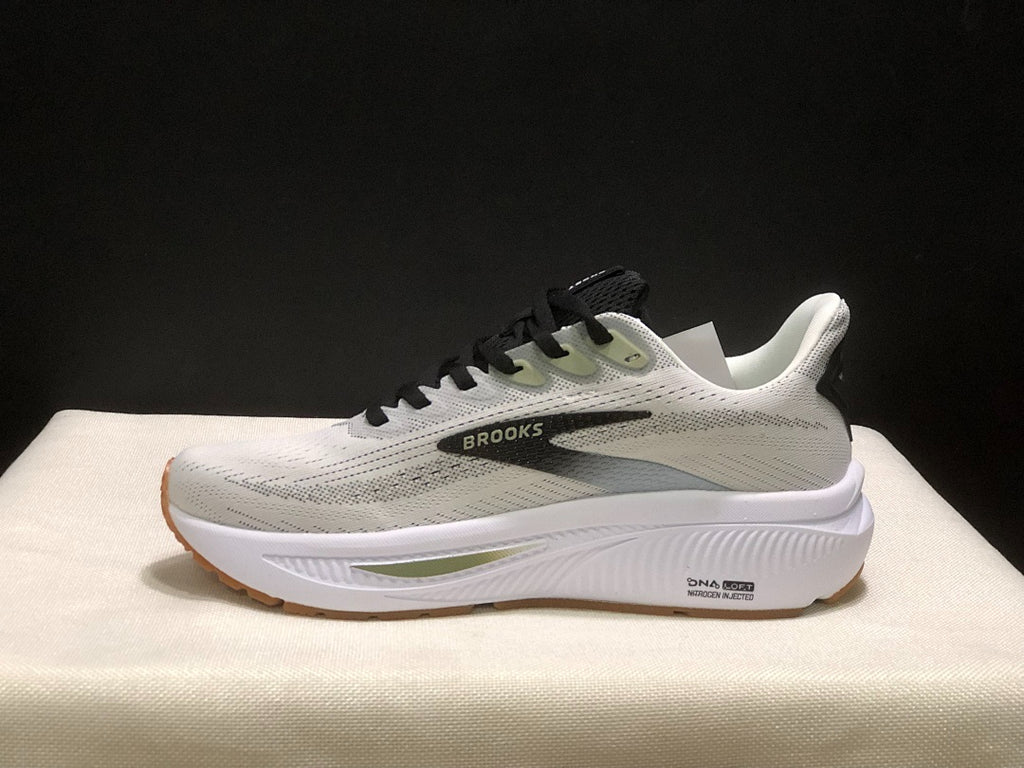Brooks Ghost 17 Neutral Road Running Shoes White Olive Green