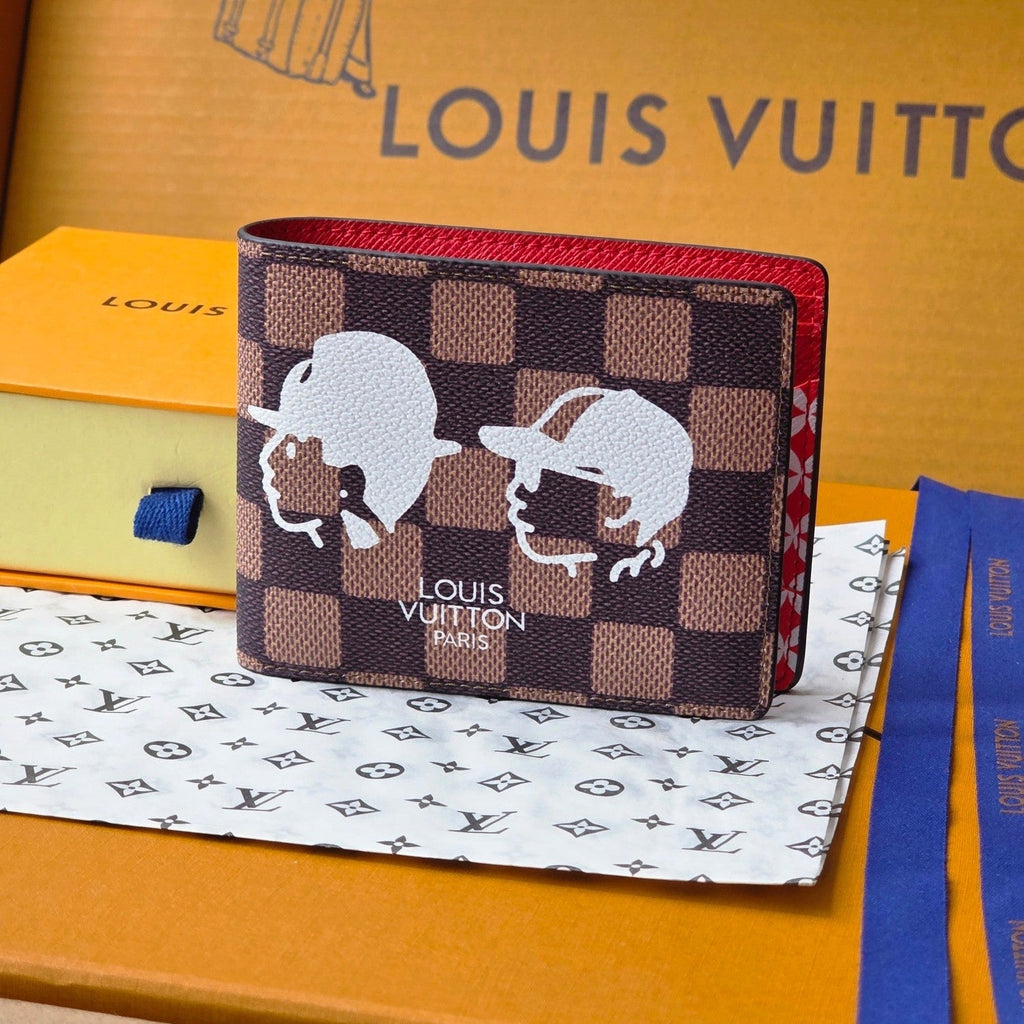 LV Collaboration Short Wallet  Brown PVC Fabric with Leather 274752