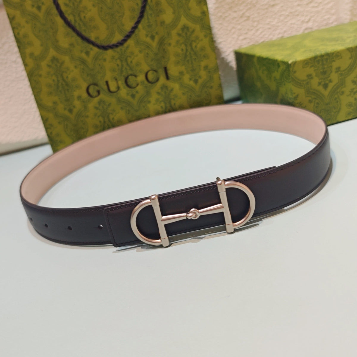 GG 3.0 Horsebit-Detailed Belt Black Sliver Smooth Leather 200189