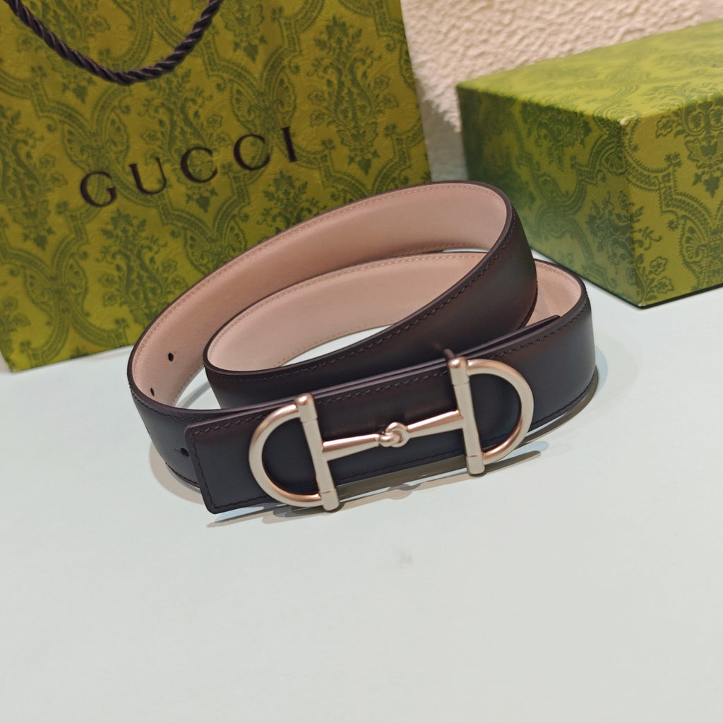GG 3.0 Horsebit-Detailed Belt Black Sliver Smooth Leather 200189