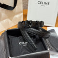 CL Gray 25mm Triomphe Enamel Monogram Black Calfskin 597409