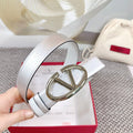 The Bold Edition Reversible Belt 30mm Silver Metalic White Calfskin Silver Buckle
