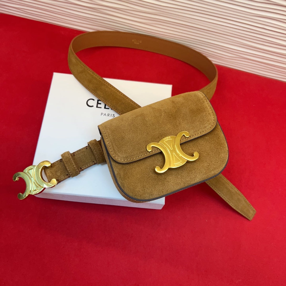 Celin Brown Suede Belt Bag 200158