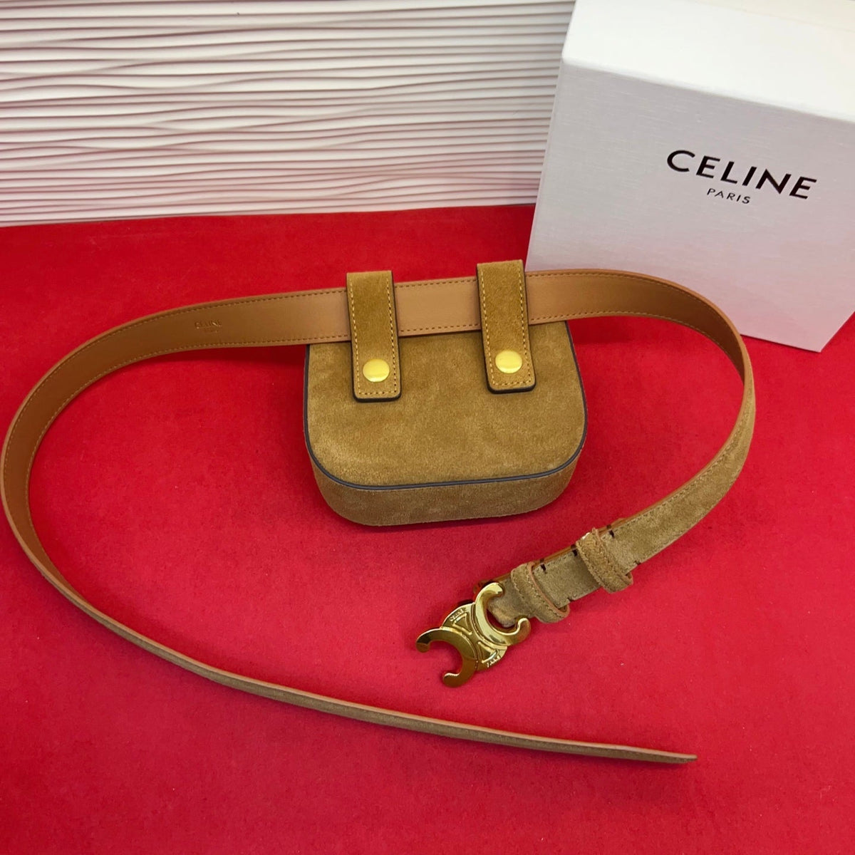 Celin Brown Suede Belt Bag 200158