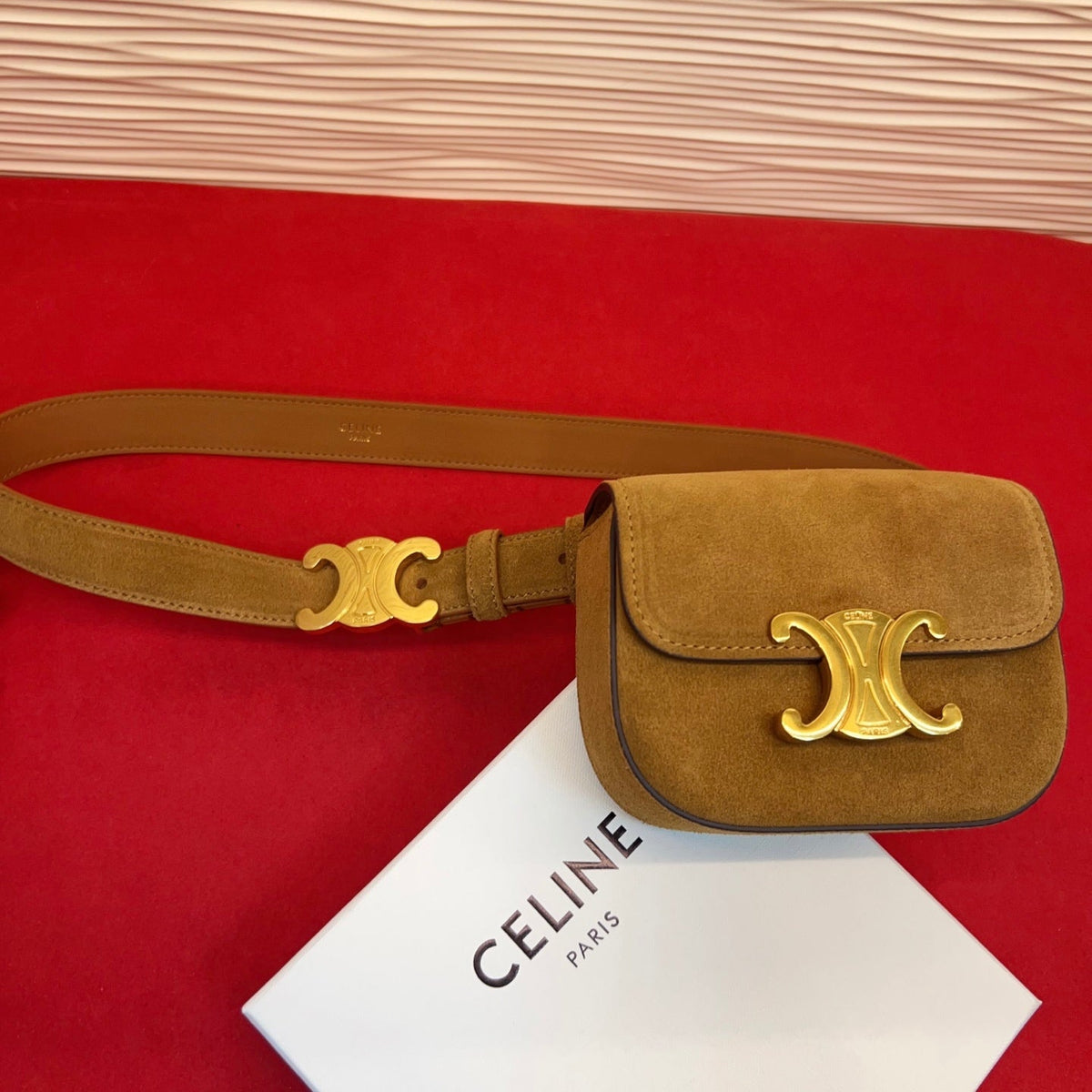 Celin Brown Suede Belt Bag 200158