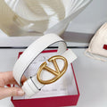 The Bold Edition Reversible Belt 30mm White Calfskin Gold Buckle