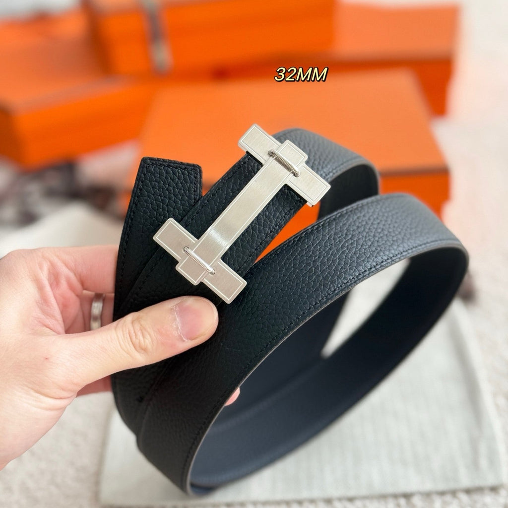 HM Jumping Belt 38 Mm Black Sliver Leather Strap