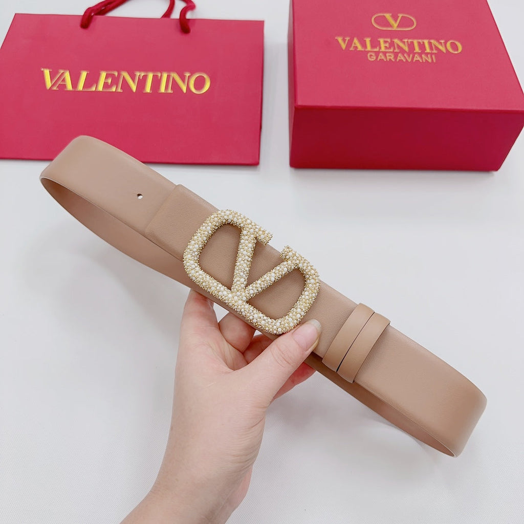 Garavani Reversible VLogo Signature Belt 40mm Beige Leather 200691