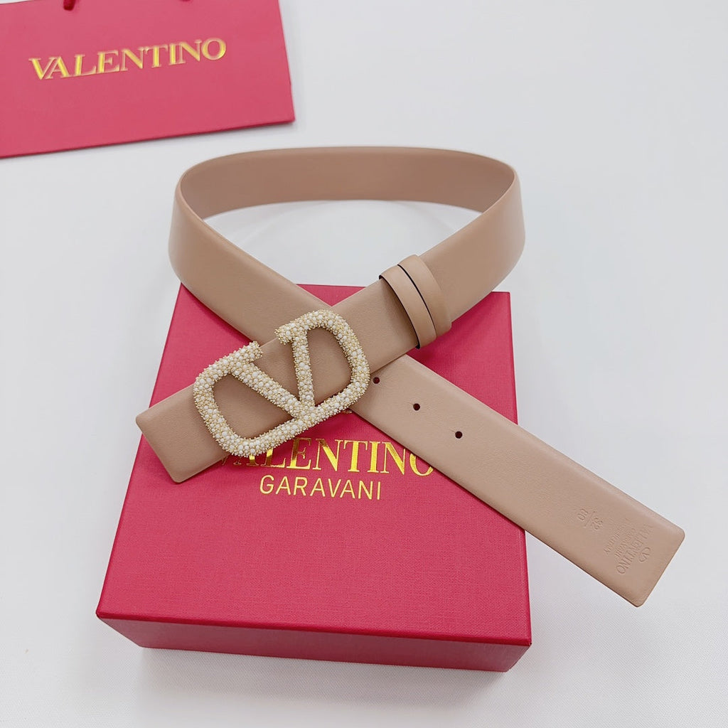 Garavani Reversible VLogo Signature Belt 40mm Beige Leather 200691