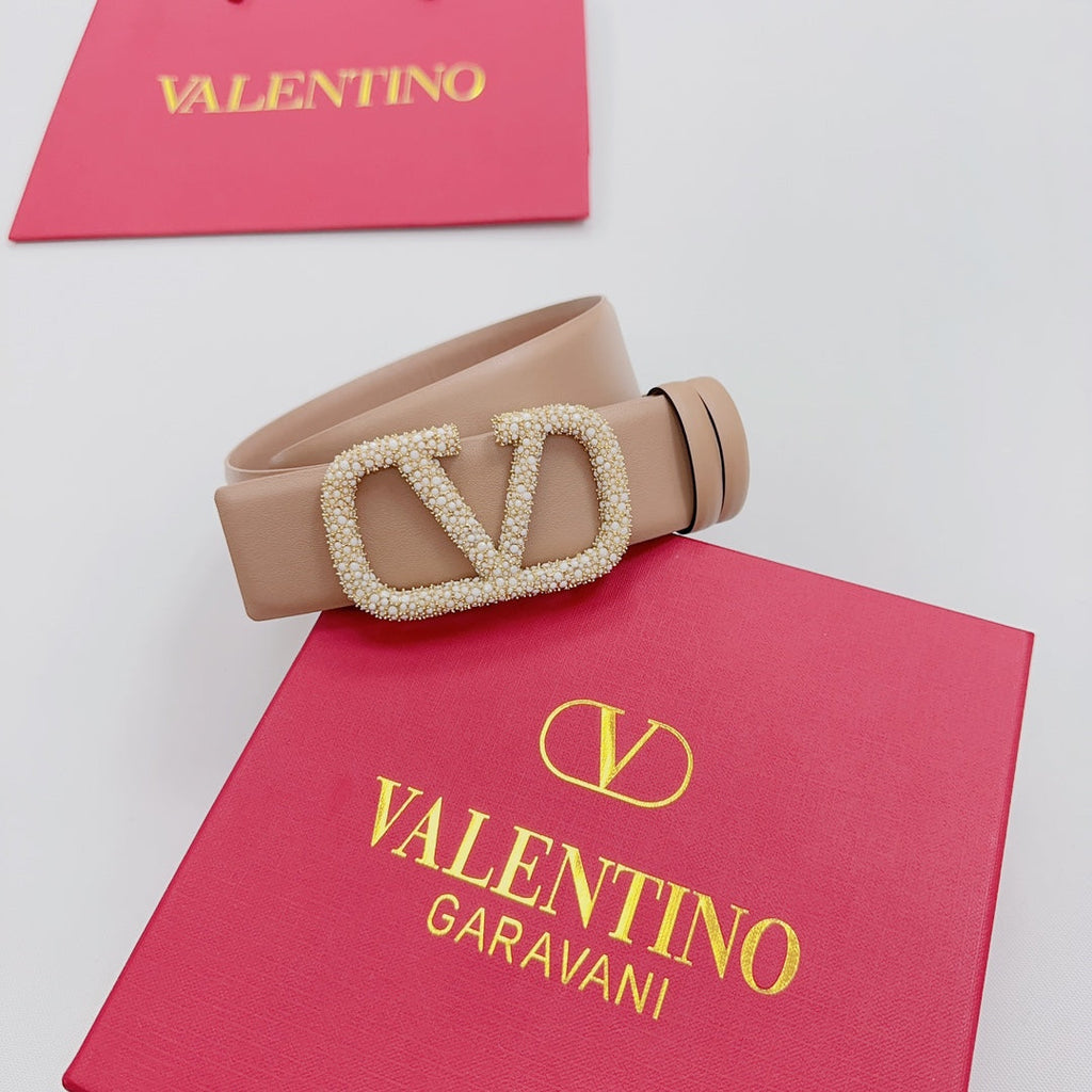 Garavani Reversible VLogo Signature Belt 40mm Beige Leather 200691
