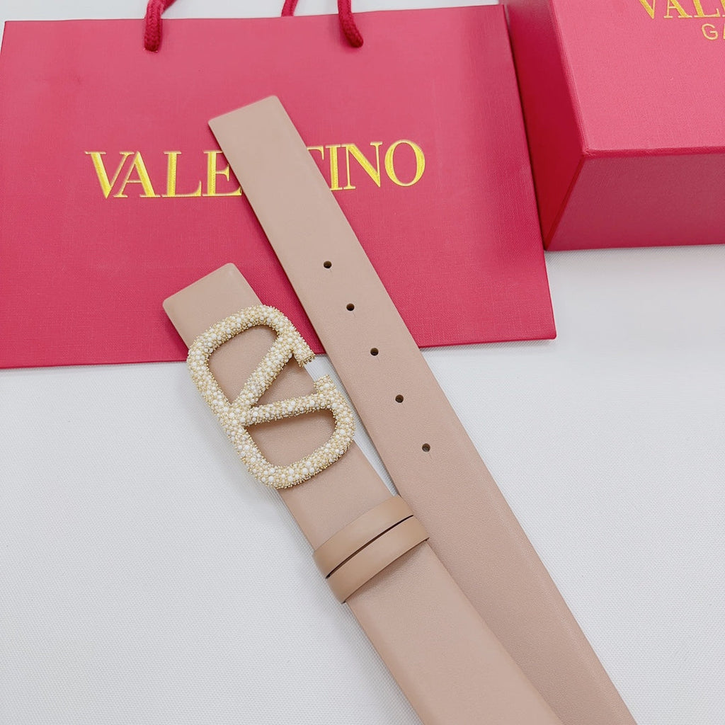 Garavani Reversible VLogo Signature Belt 40mm Beige Leather 200691
