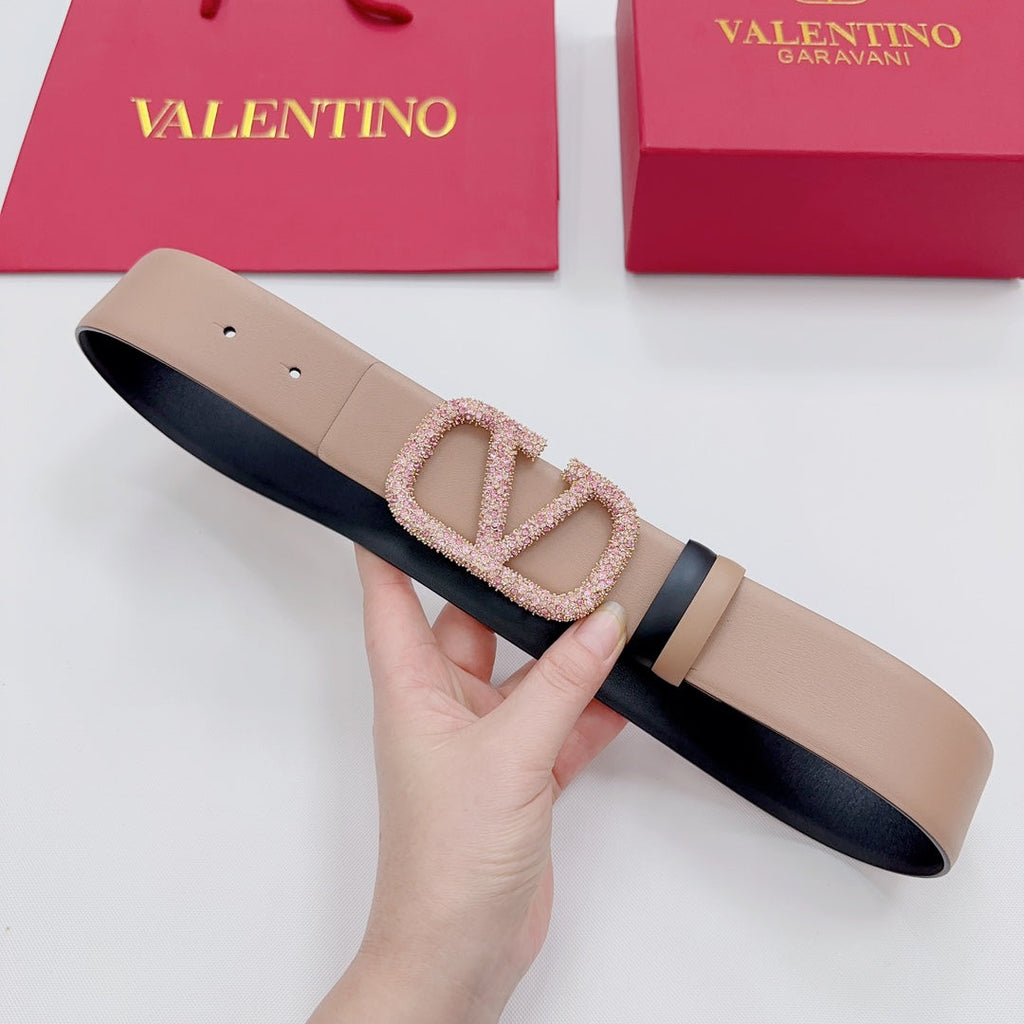 Garavani Reversible VLogo Signature Belt 40mm Beige Black Leather 200694