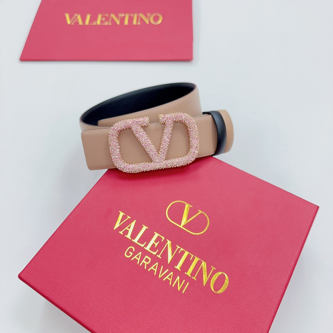 Garavani Reversible VLogo Signature Belt 40mm Beige Black Leather 200694