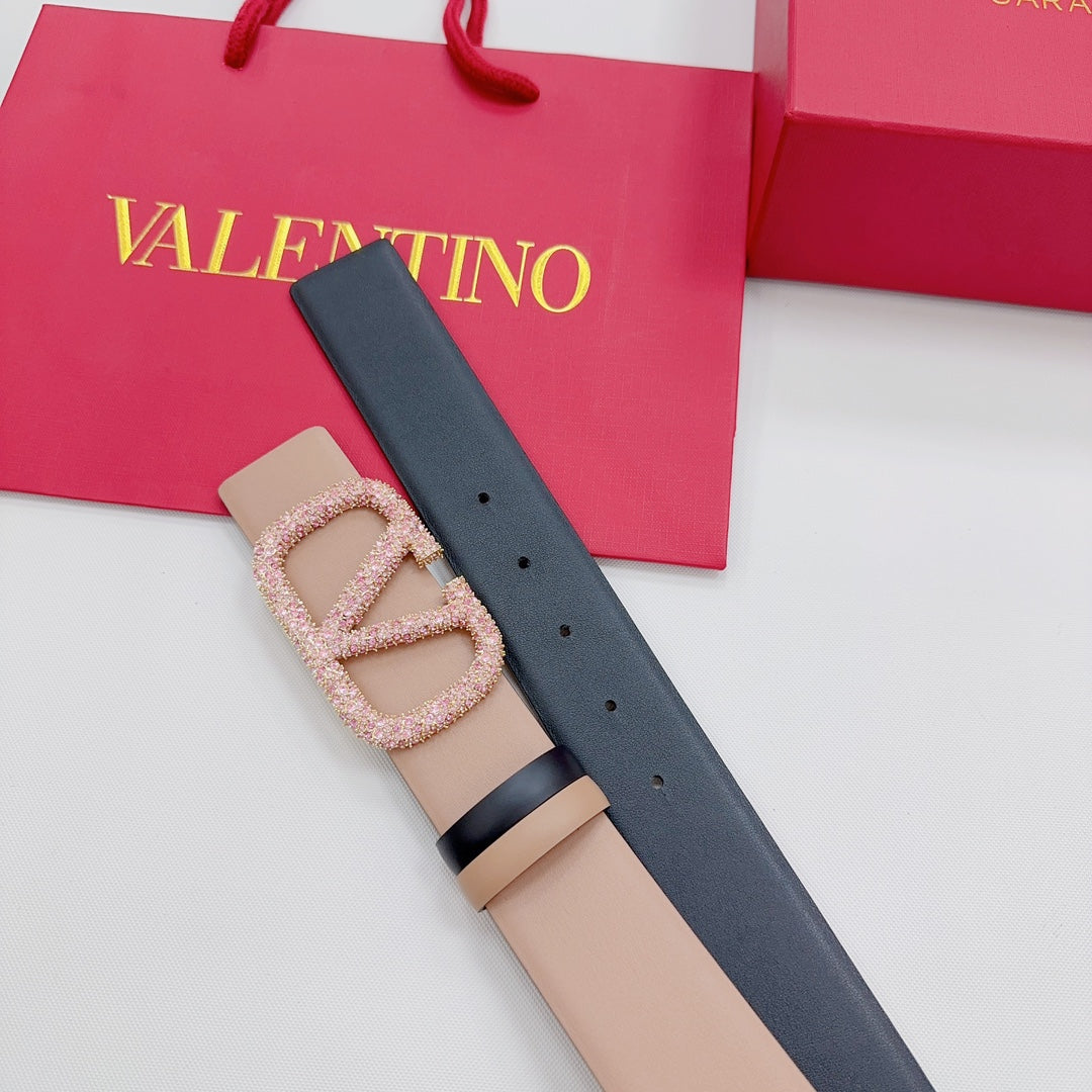 Garavani Reversible VLogo Signature Belt 40mm Beige Black Leather 200694