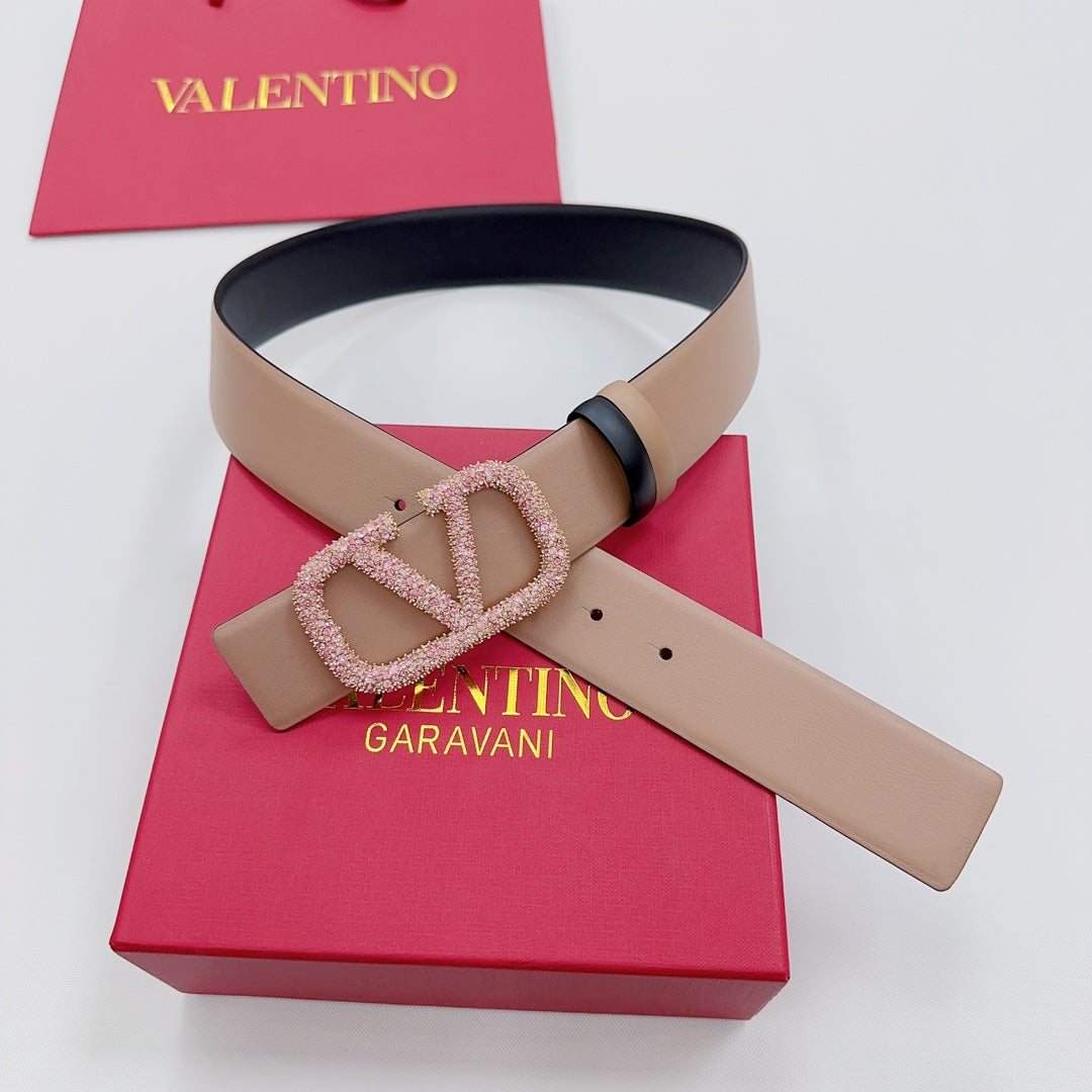 Garavani Reversible VLogo Signature Belt 40mm Beige Black Leather 200694