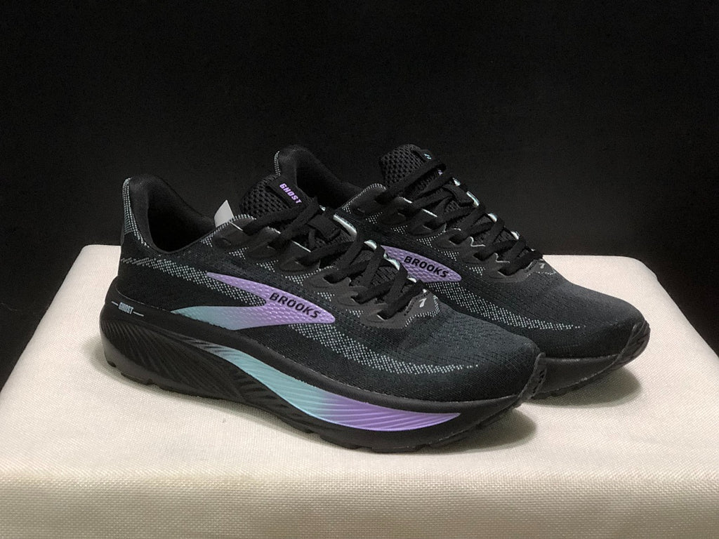 Brooks Ghost 17 Neutral Road Running Shoes Black Purple Teal Gradient