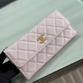 CC 26P Long Flip Wallet Light Pink Quited Caviar Leather