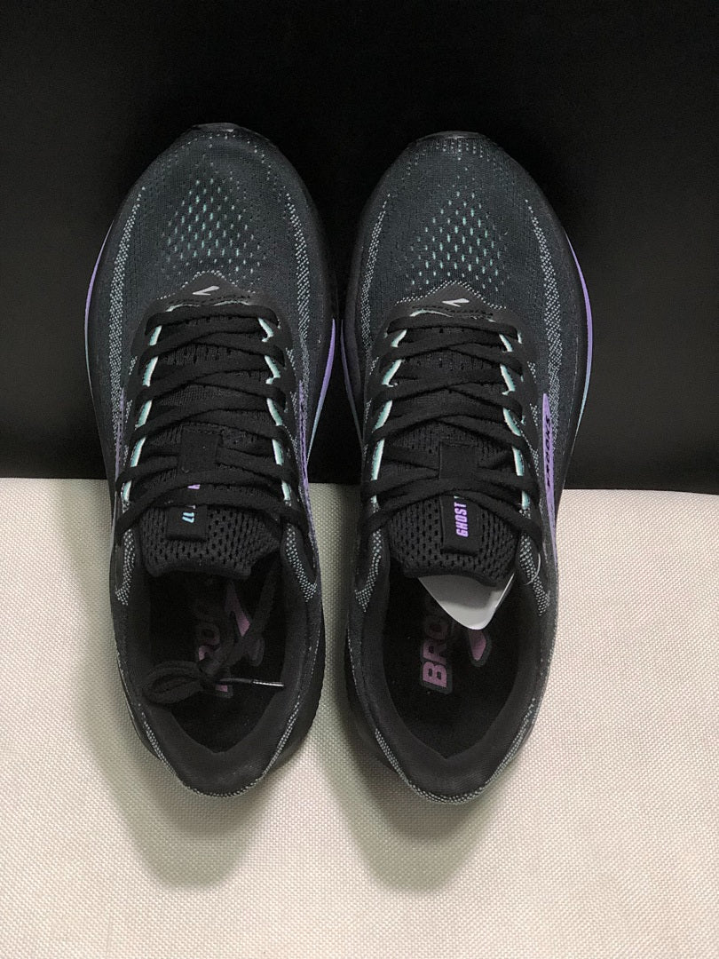 Brooks Ghost 17 Neutral Road Running Shoes Black Purple Teal Gradient
