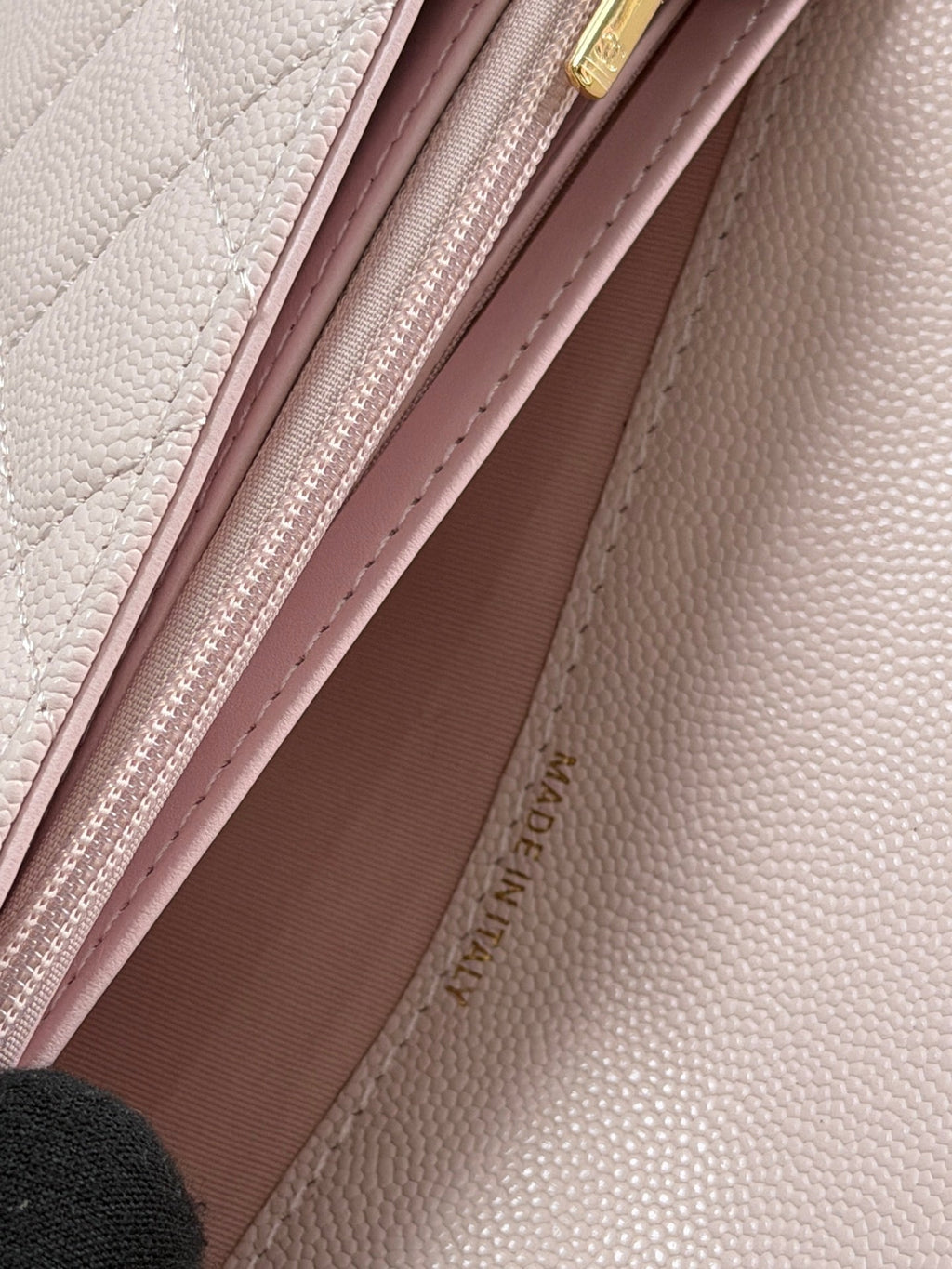 CC 26P Long Flip Wallet Light Pink Quited Caviar Leather