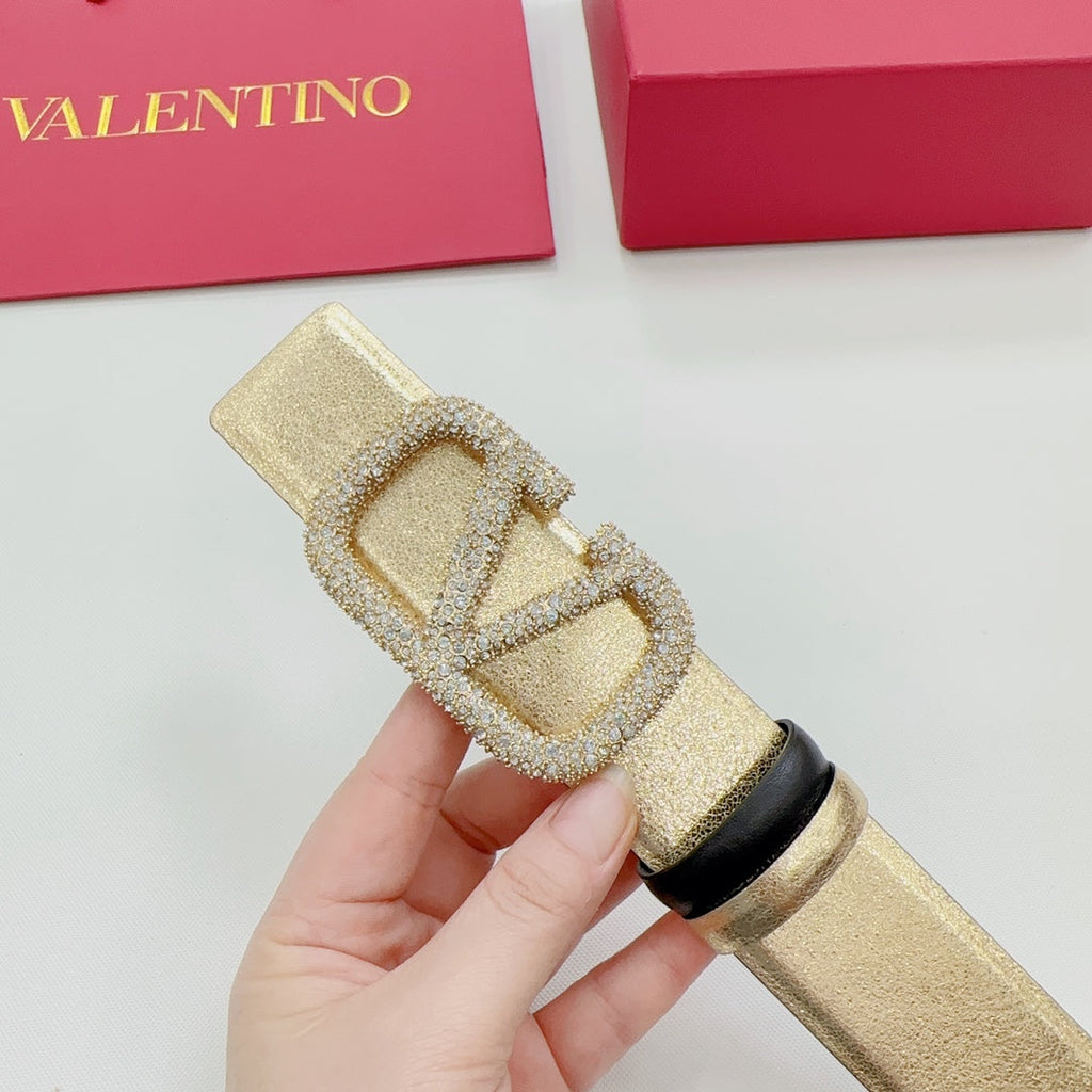 Garavani Reversible VLogo Signature Belt 40mm Black Gold Leather 127708