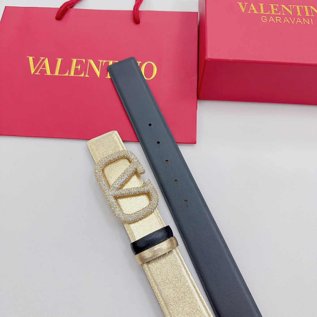 Garavani Reversible VLogo Signature Belt 40mm Black Gold Leather 127708