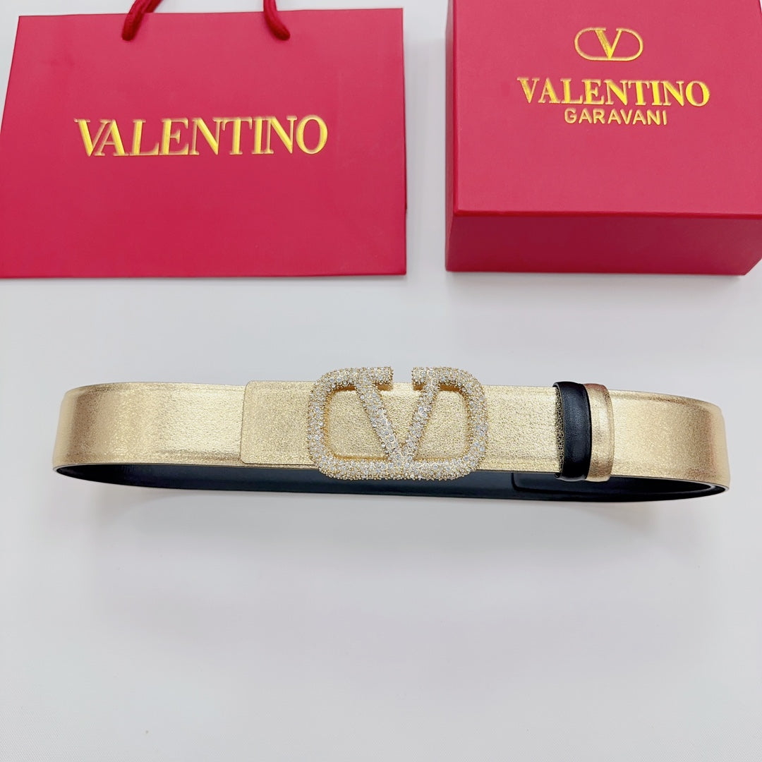 Garavani Reversible VLogo Signature Belt 40mm Black Gold Leather 127708