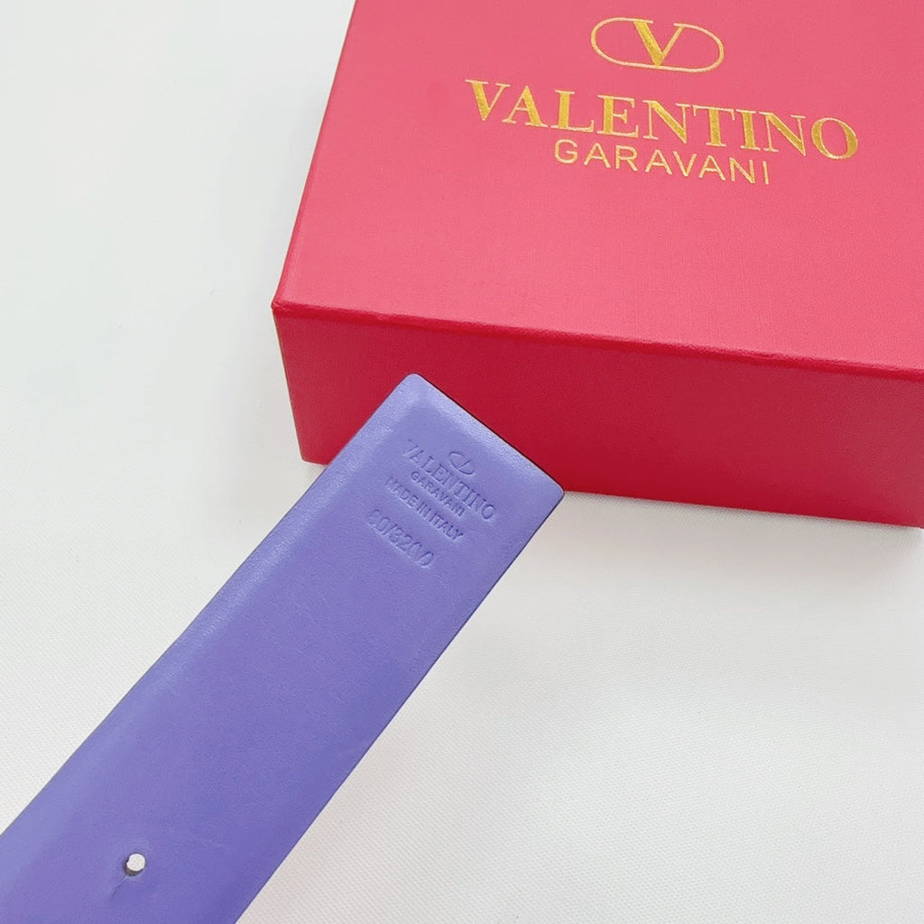 Garavani Reversible VLogo Signature Belt 40mm Light Pink Purple Leather 127711