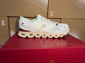 On Cloud X 4 Men's Running Shoes White Gold Maroon Breathable Lightweight Athletic Sneakers