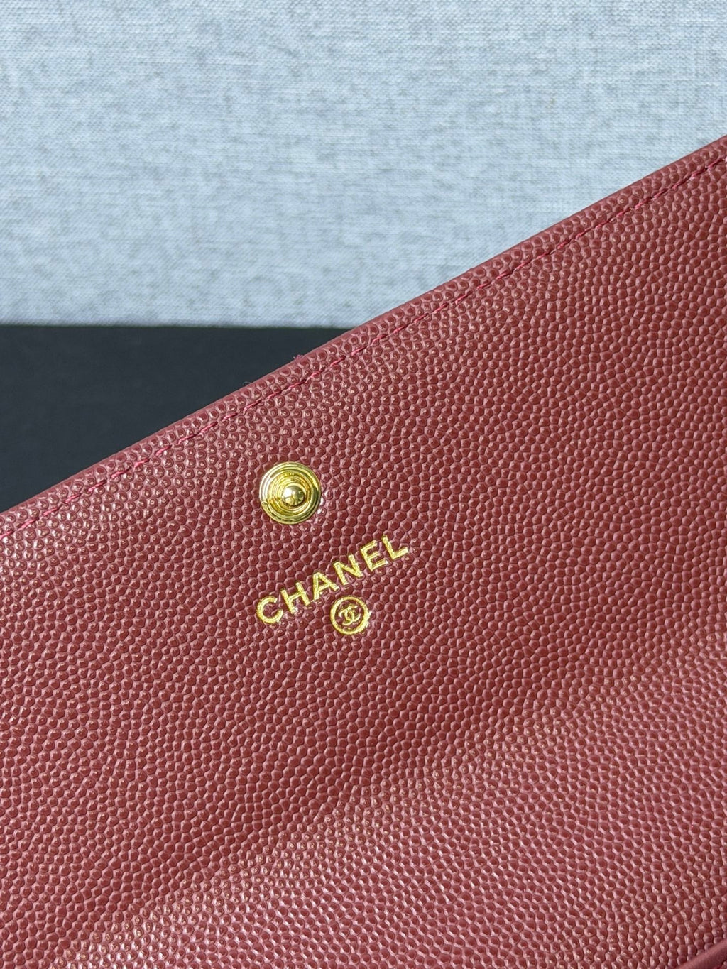 CC 26P Long Flip Wallet Burgundy Quited Caviar Leather