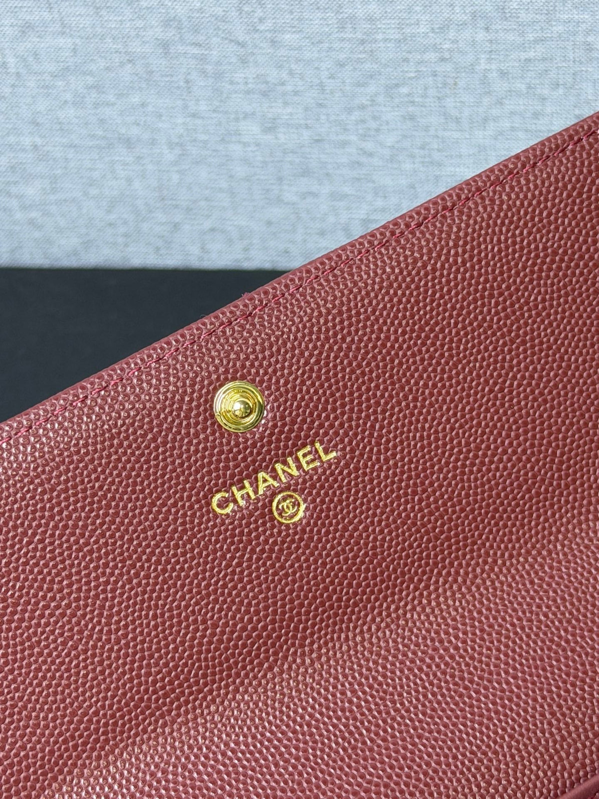 CC 26P Long Flip Wallet Burgundy Quited Caviar Leather