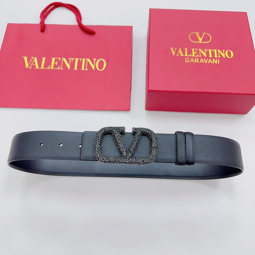 Garavani Reversible VLogo Signature Belt 40mm Full Black Leather 200700