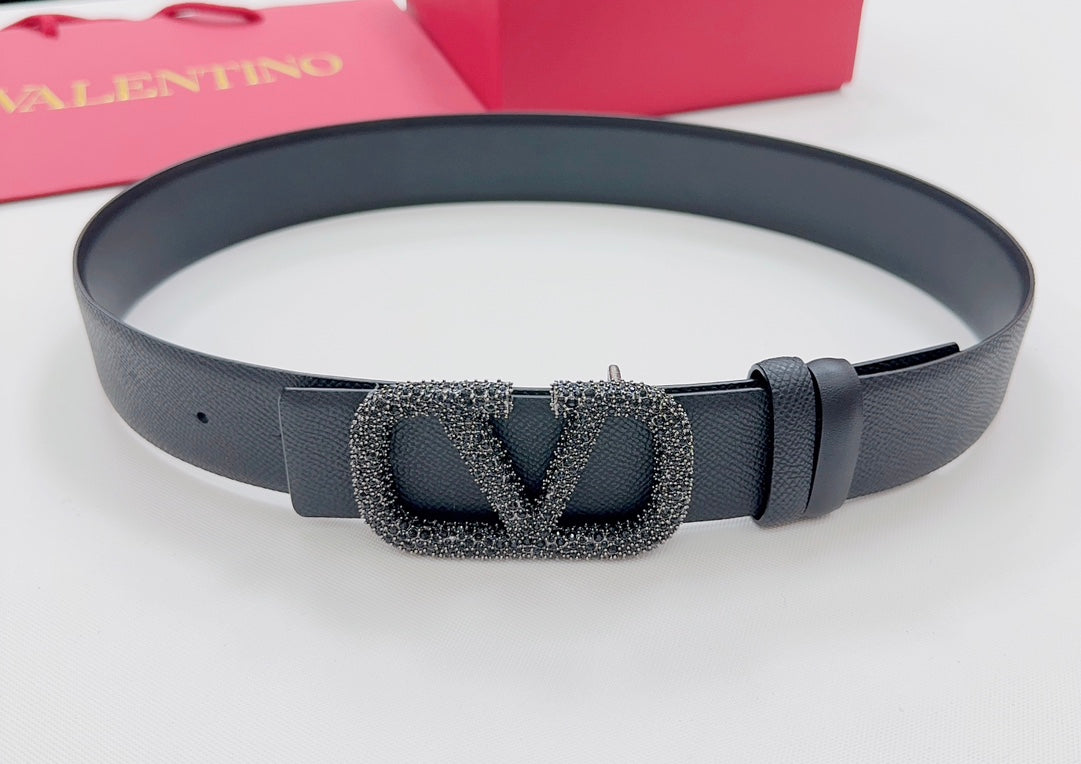 Garavani Reversible VLogo Signature Belt 40mm Full Black Leather 200700