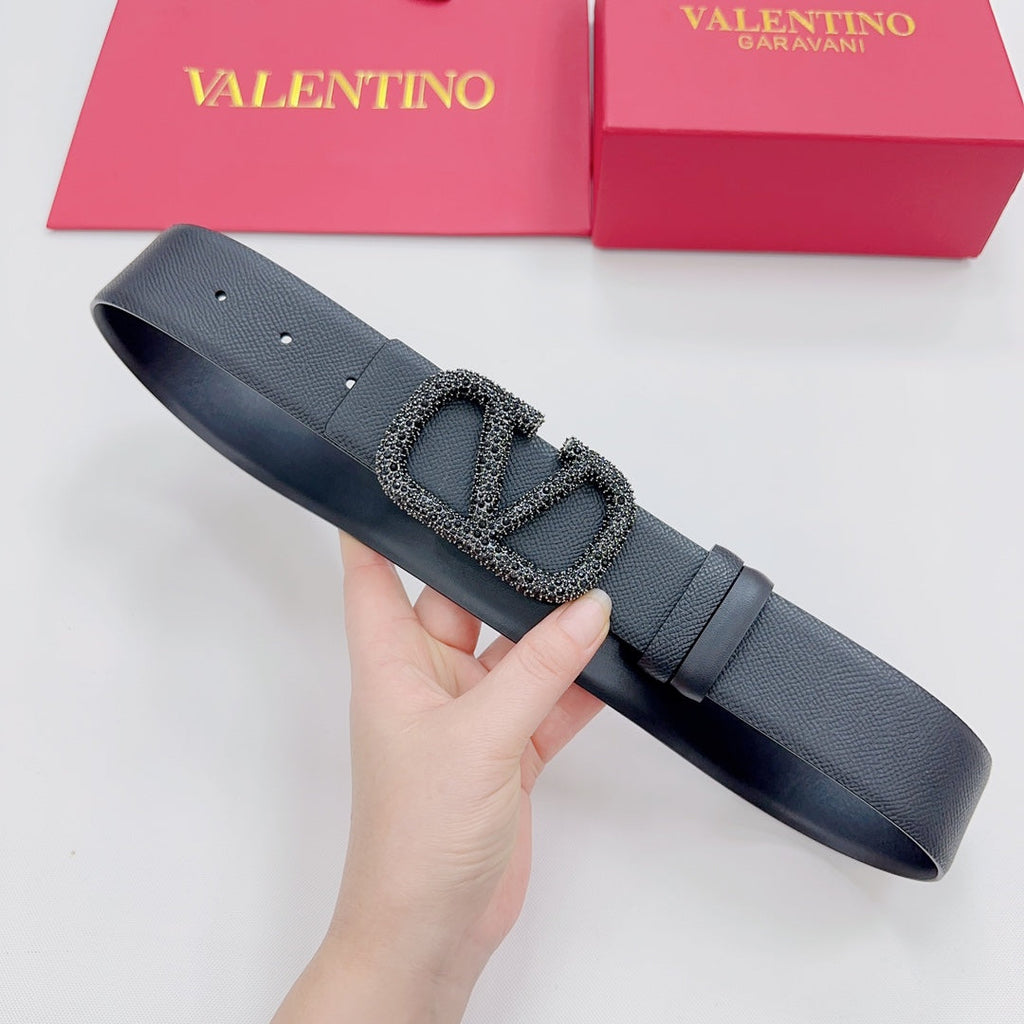 Garavani Reversible VLogo Signature Belt 40mm Full Black Leather 200700