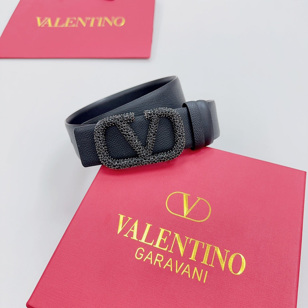 Garavani Reversible VLogo Signature Belt 40mm Full Black Leather 200700
