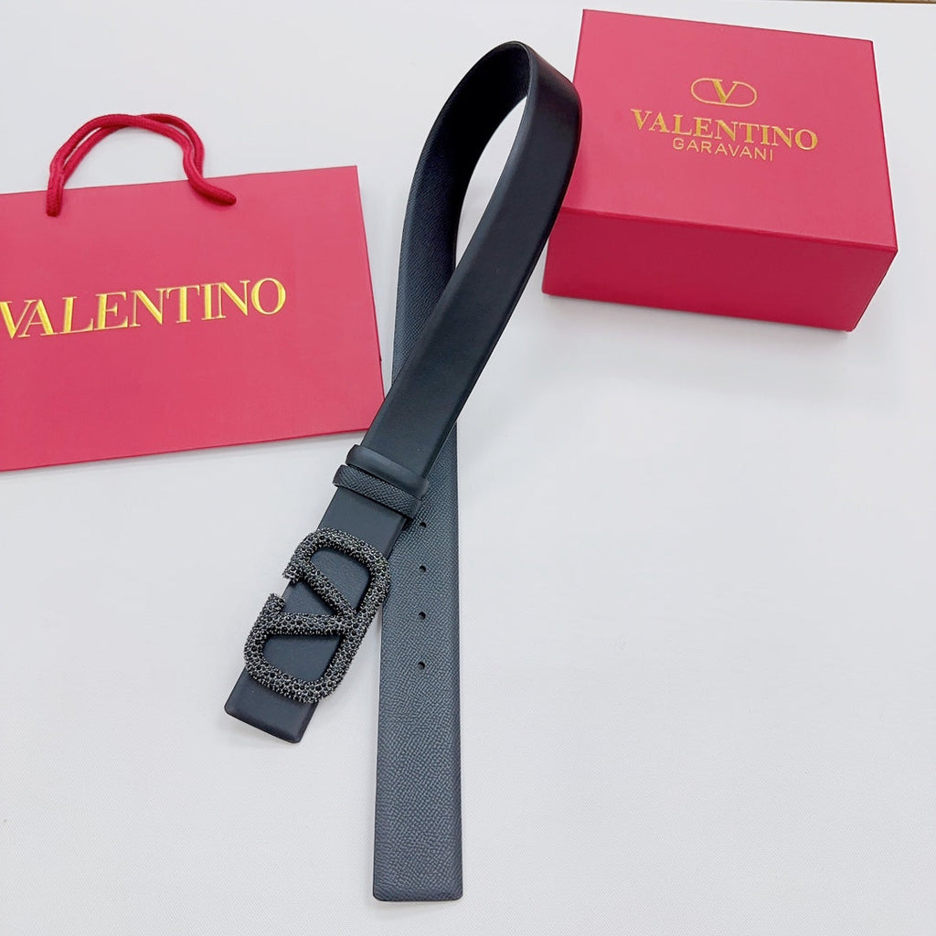 Garavani Reversible VLogo Signature Belt 40mm Full Black Leather 200700