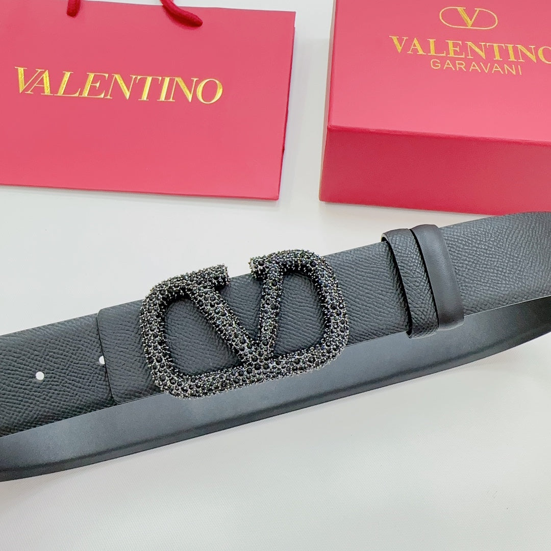 Garavani Reversible VLogo Signature Belt 40mm Full Black Leather 200700