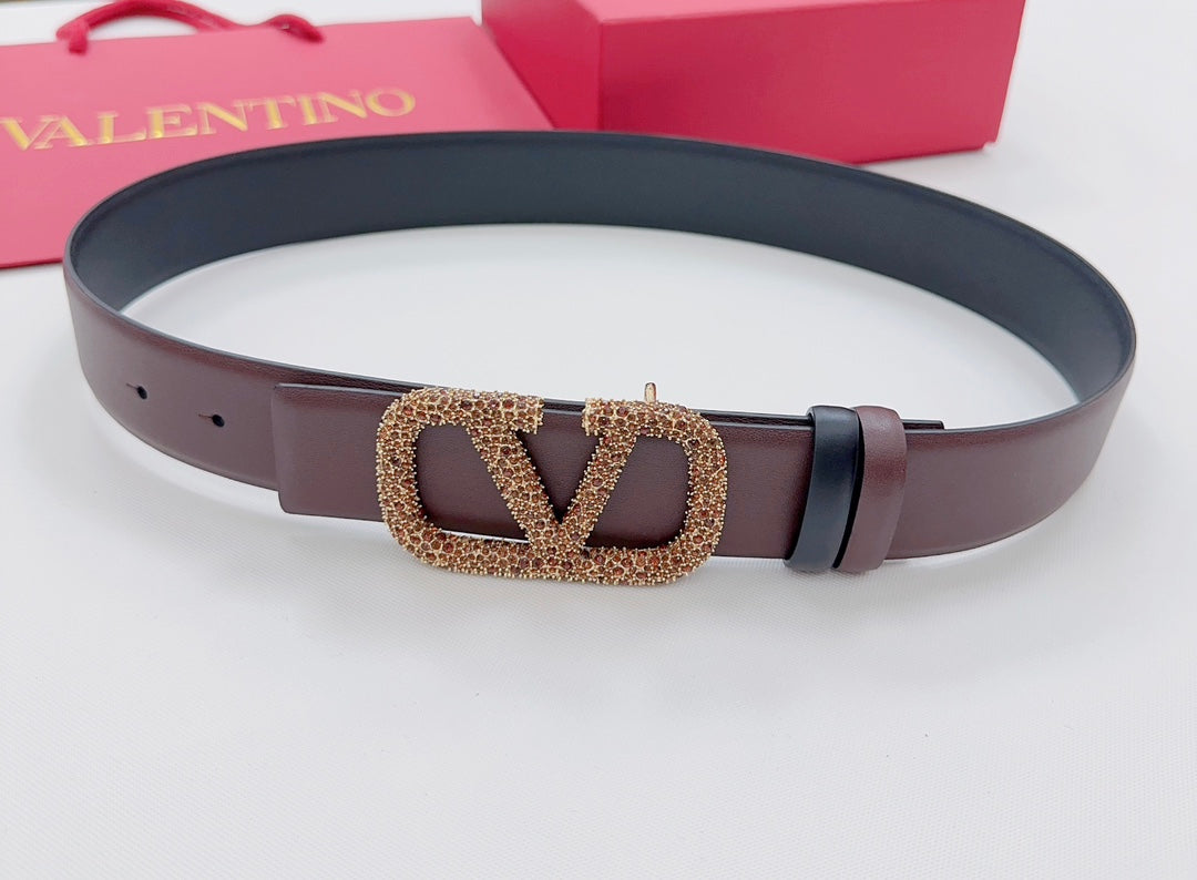 Garavani Reversible VLogo Signature Belt 40mm Black Brown Leather 200701