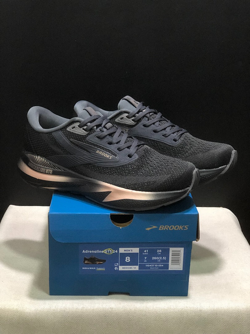 Brooks Adrenaline GTS 24 Support Road Running Shoes Black Rose Gold